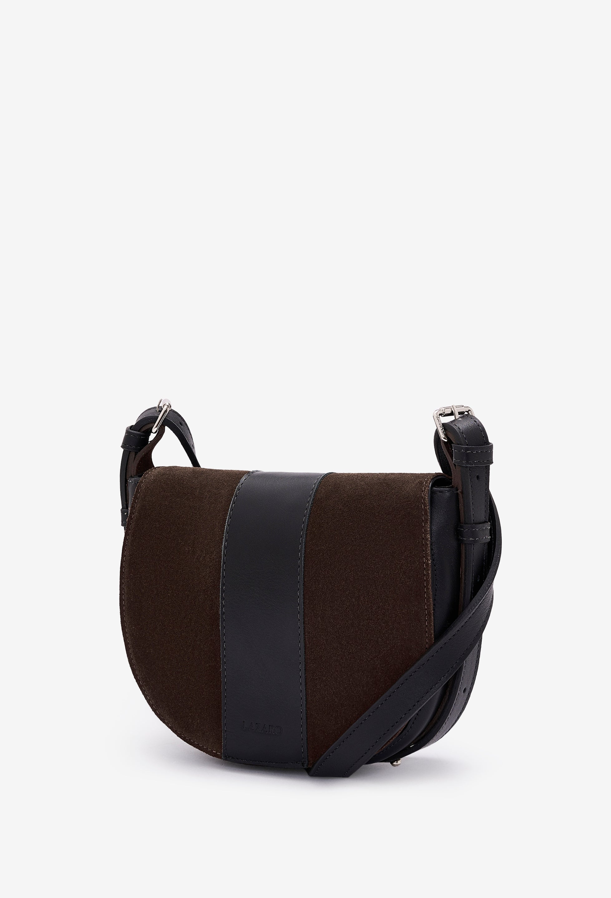 Sisa Leather Saddle Bag - Brown Suede