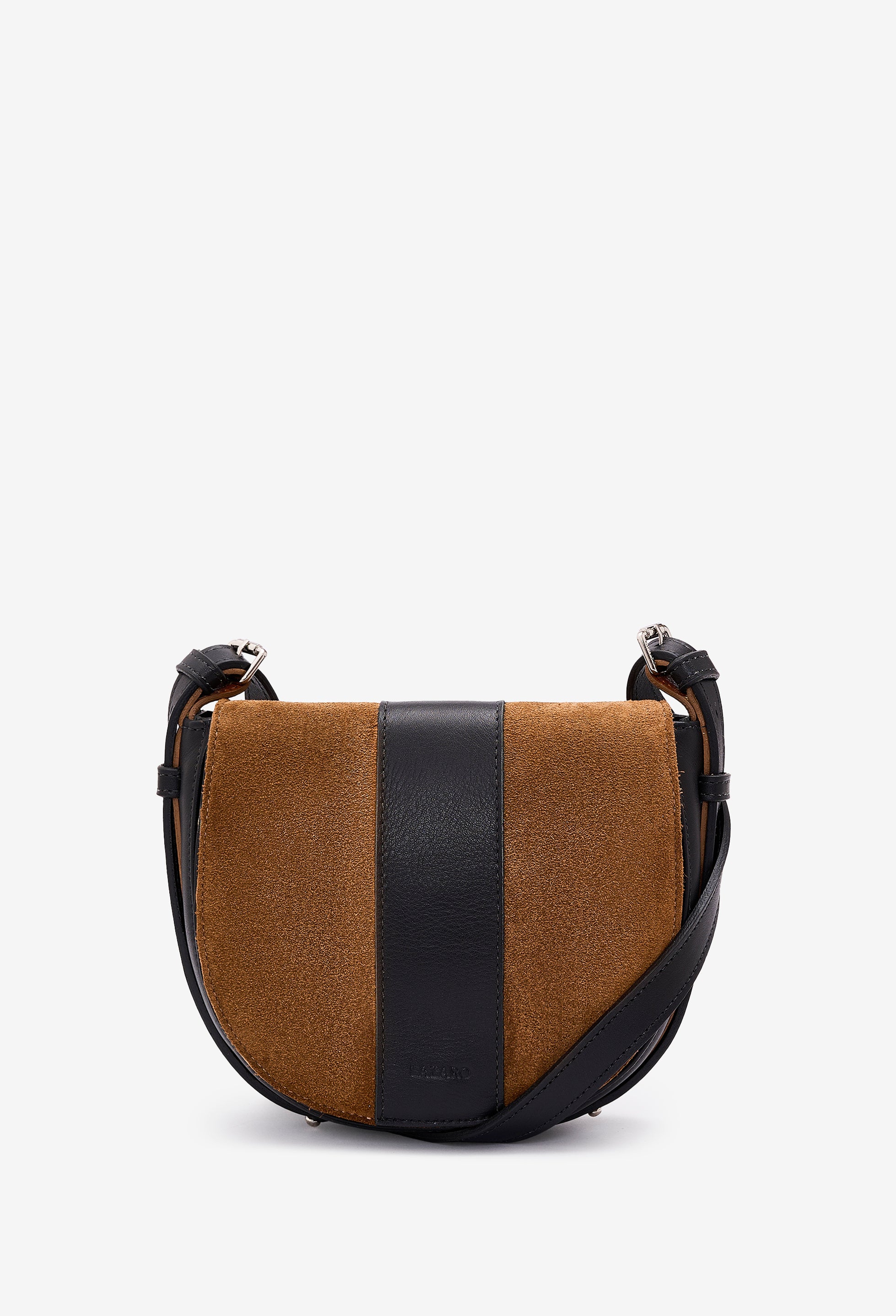 Sisa Leather Saddle Bag - Tan Suede