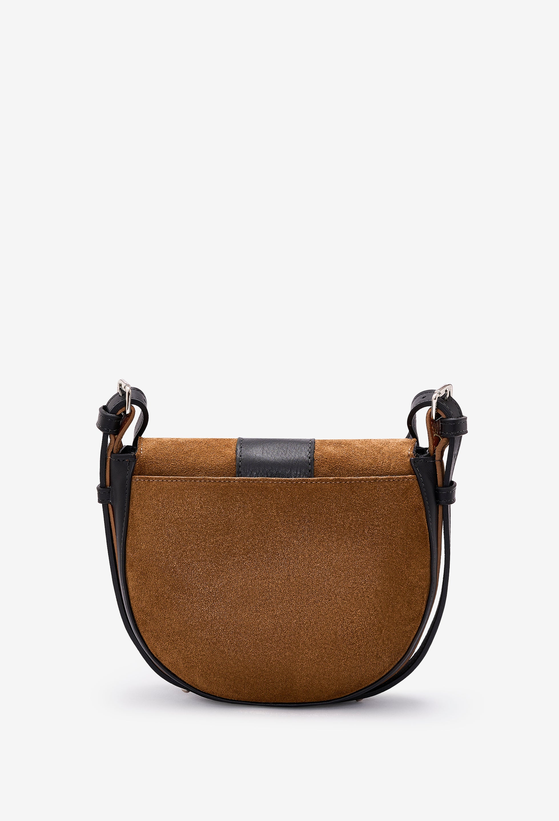 Sisa Leather Saddle Bag - Tan Suede