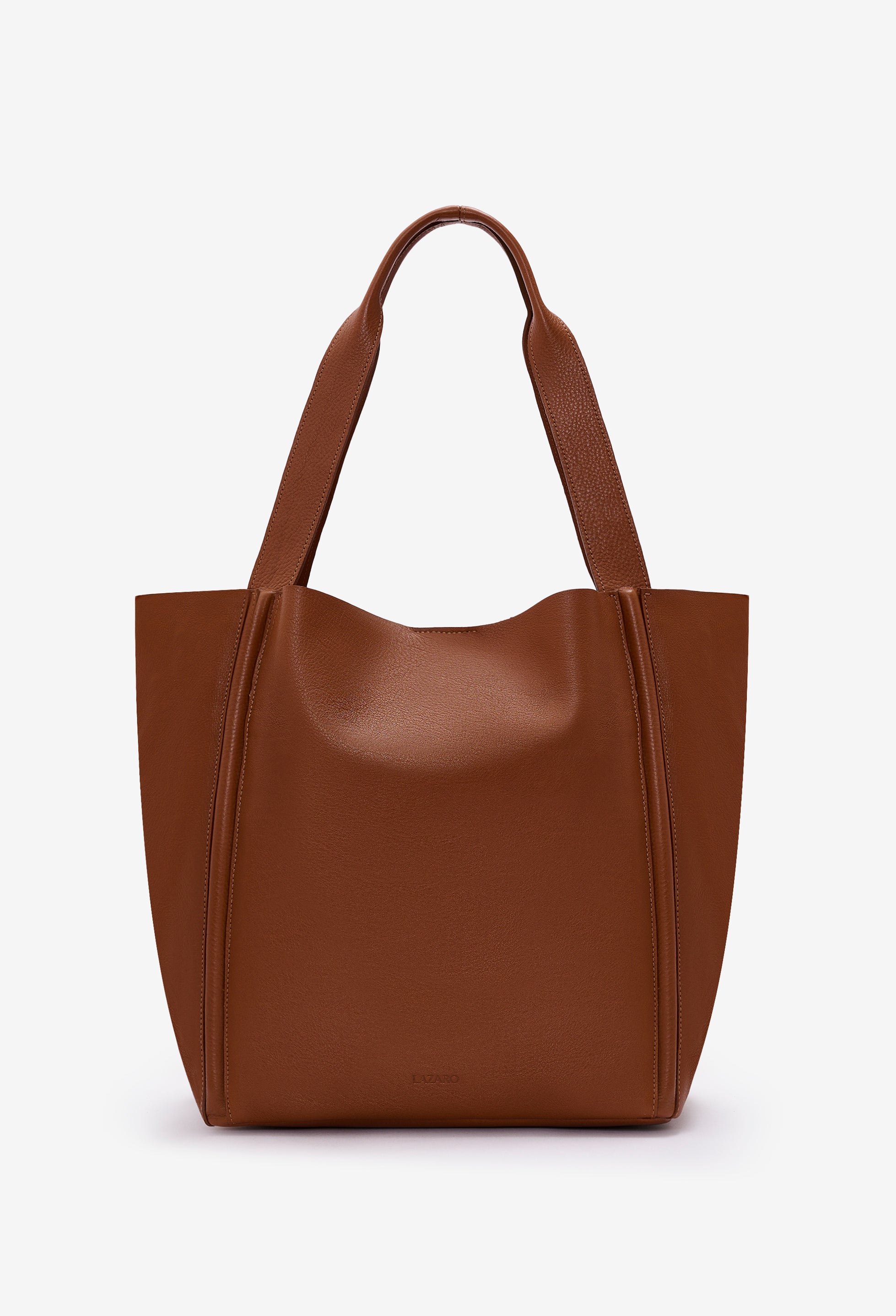 Tala Large Leather Tote Bag - Cognac