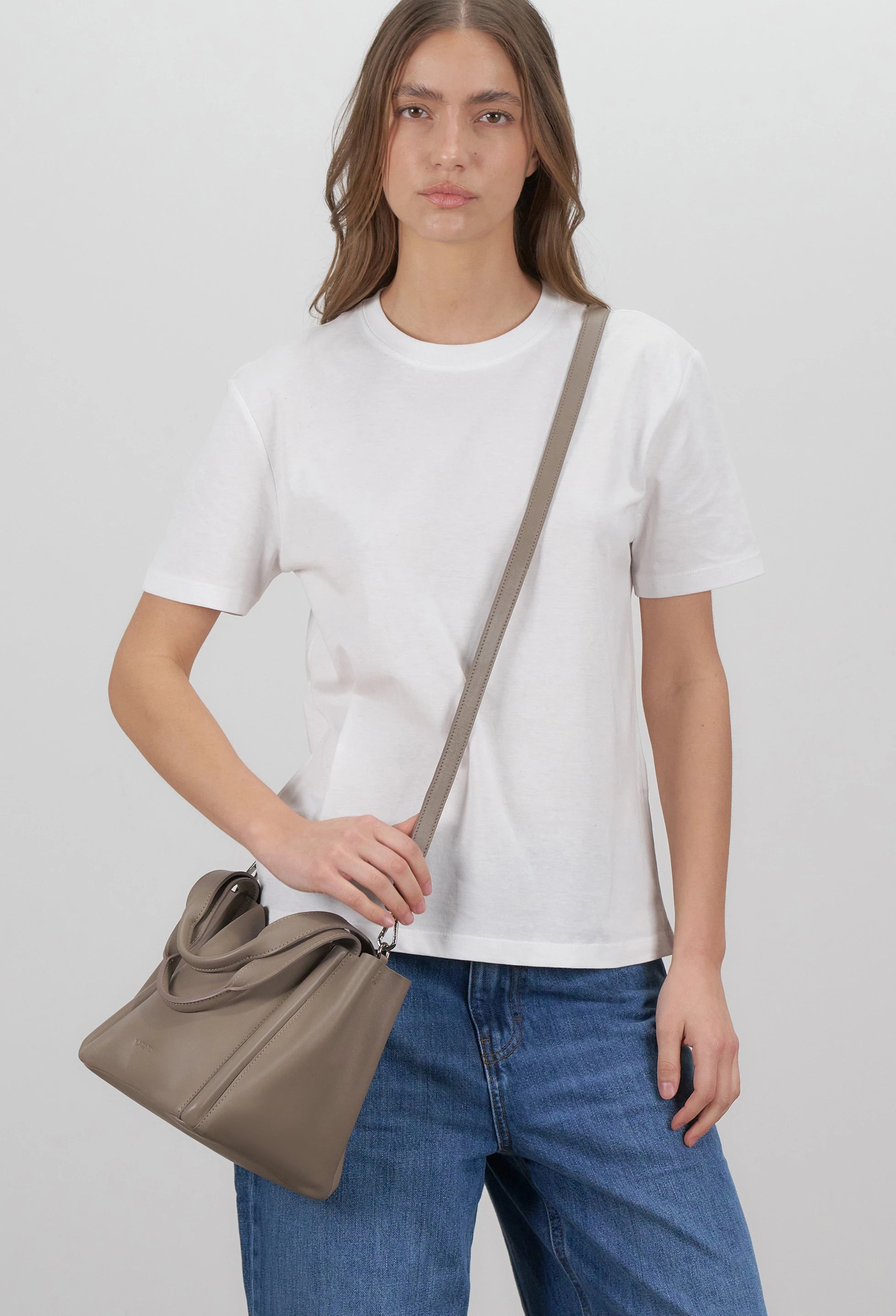 Tala Small Leather Tote Bag - Mink