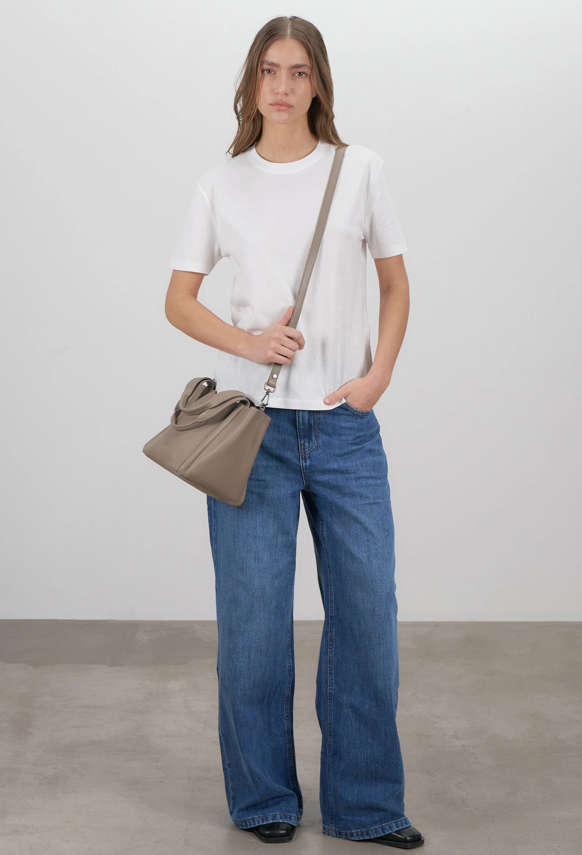 Tala Small Leather Tote Bag - Mink