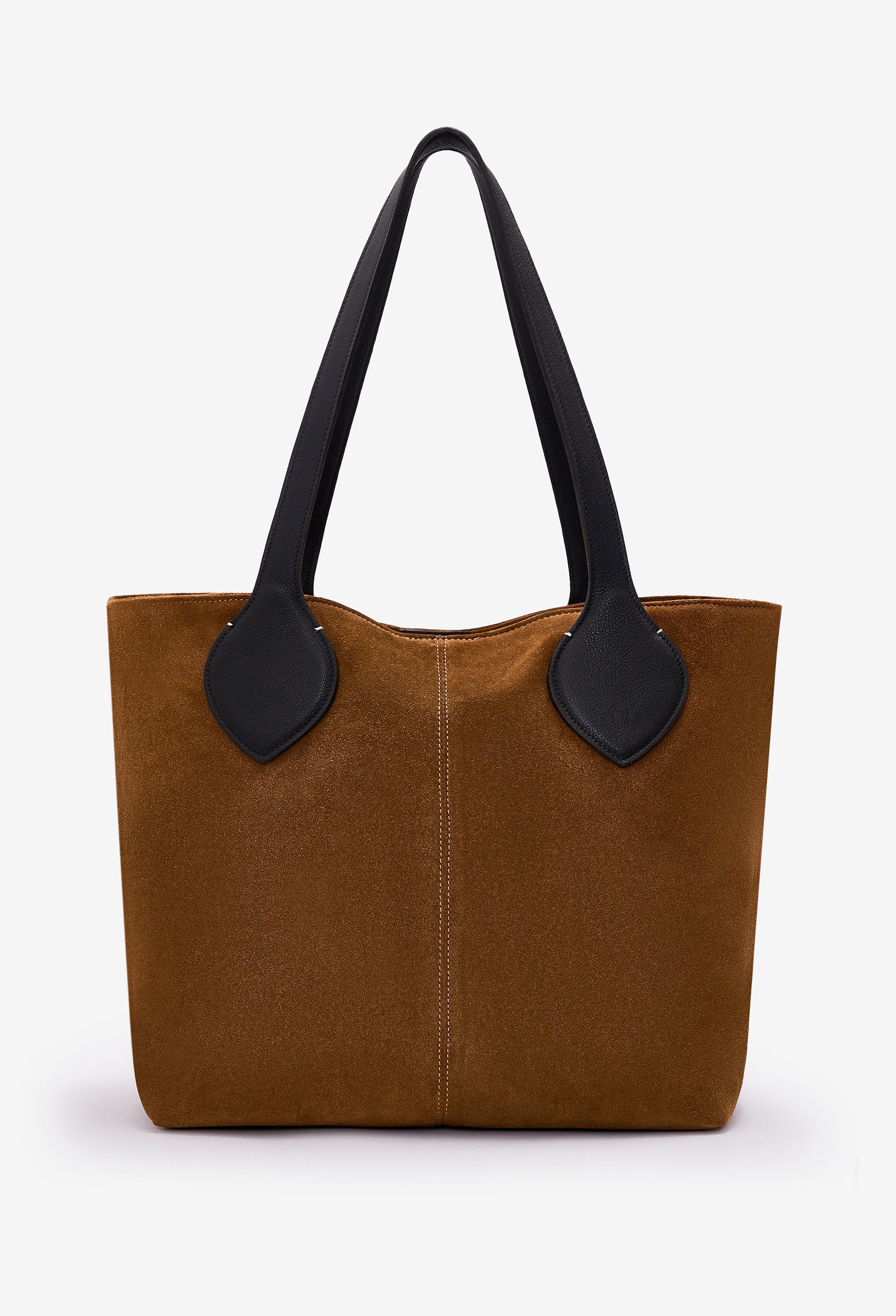 Tika Leather Tote Bag - Tan Suede