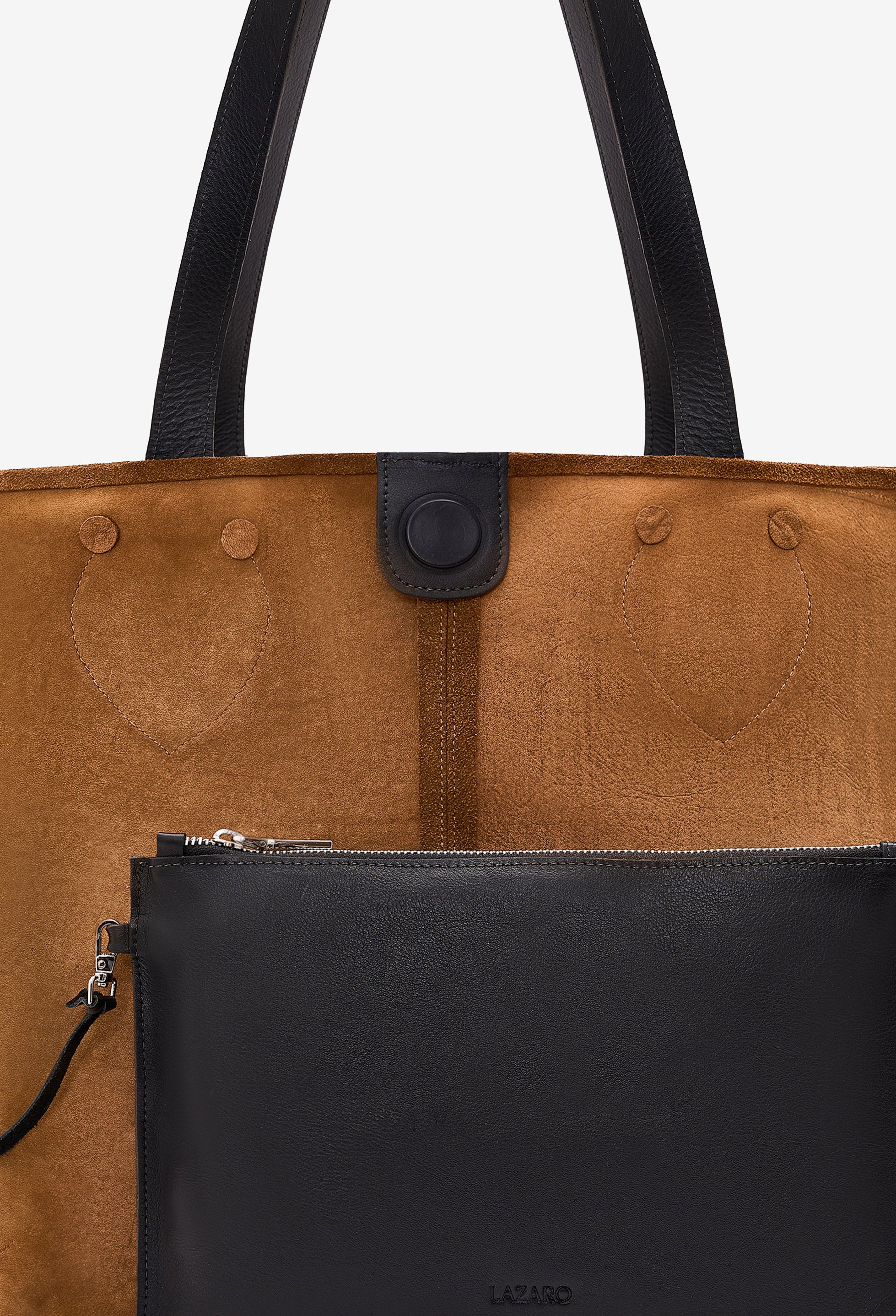 Tika Leather Tote Bag - Tan Suede