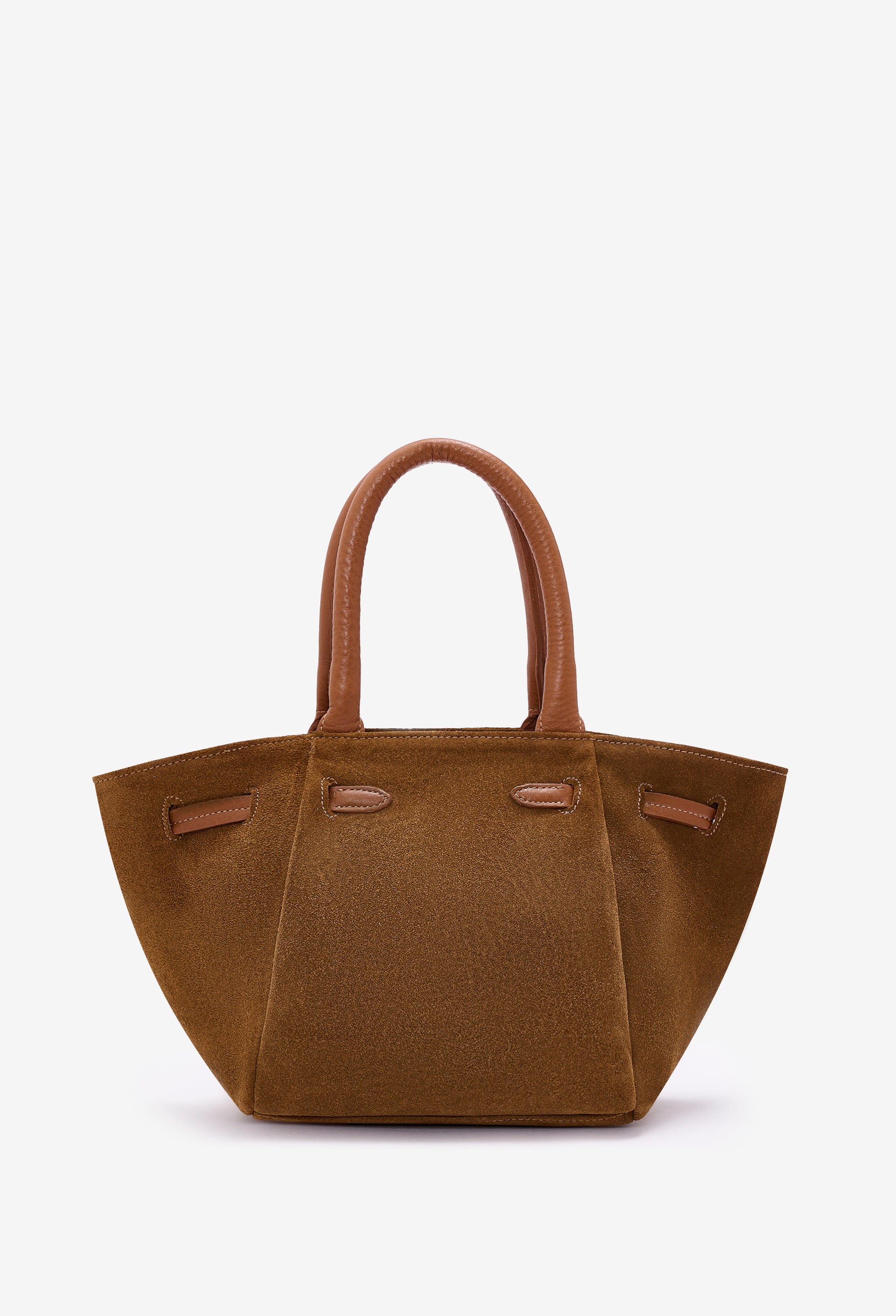 Warmi Carryall Leather Bag - Tan Suede