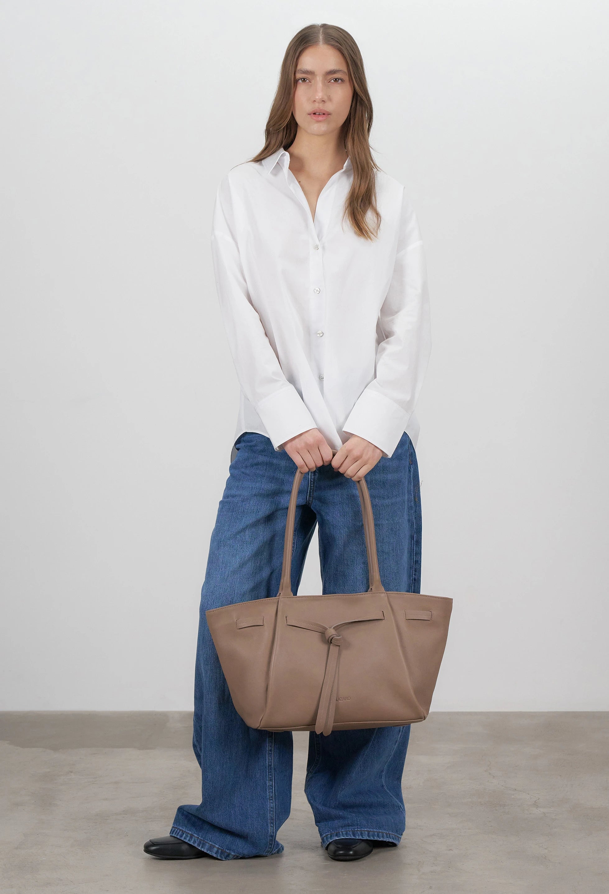 Warmi Large Carryall Leather Bag - Mink