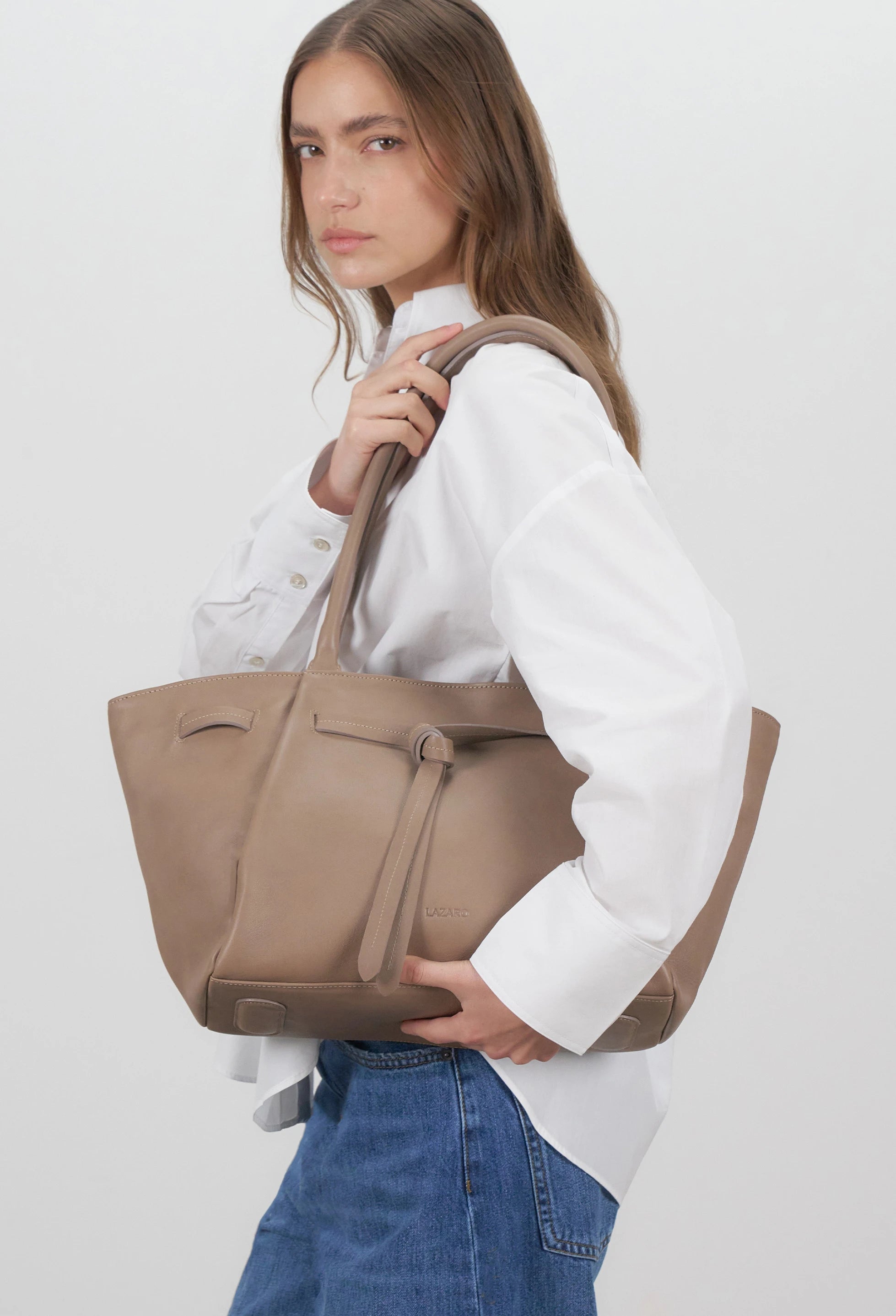 Warmi Large Carryall Leather Bag - Mink