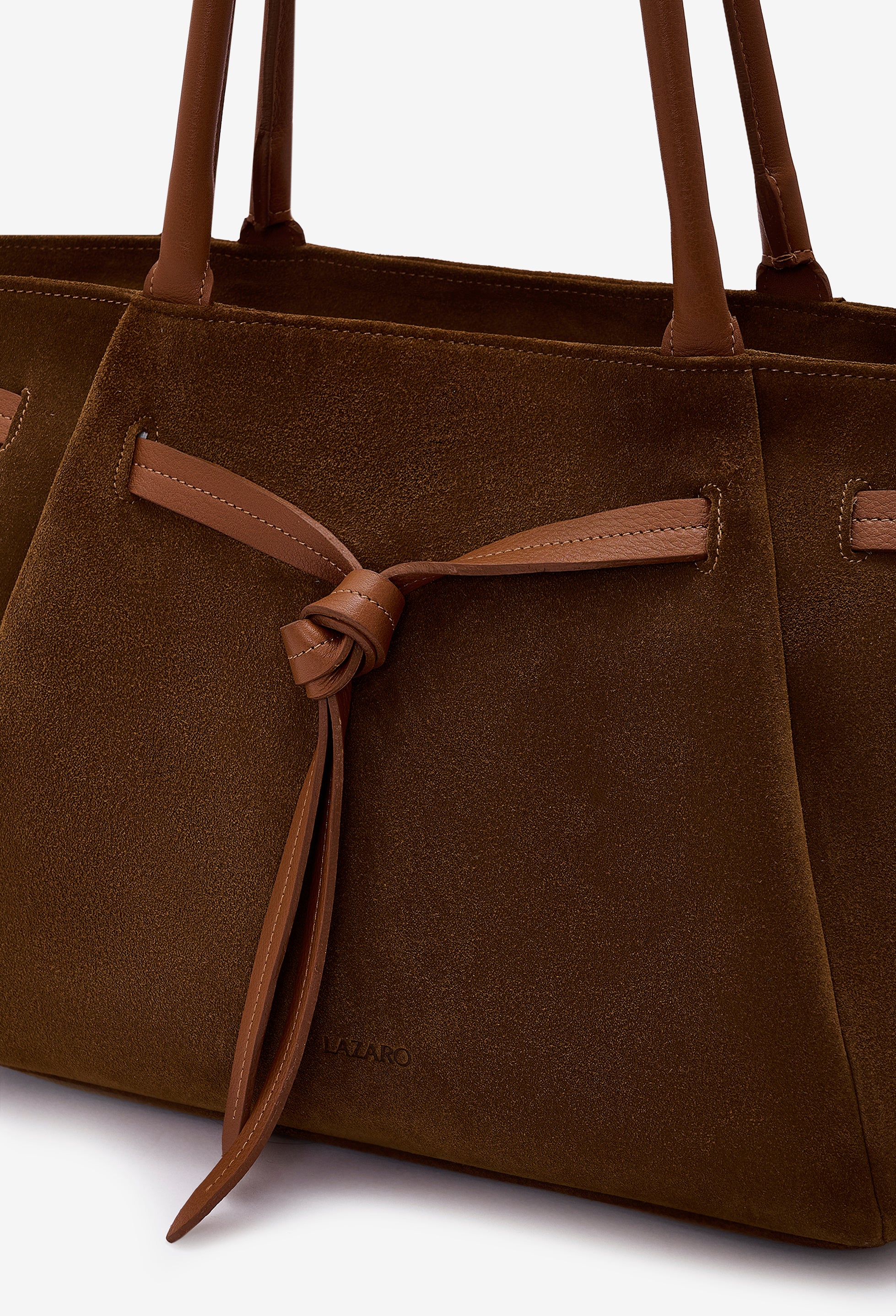 Warmi Large Carryall Leather Bag -  Tan Suede