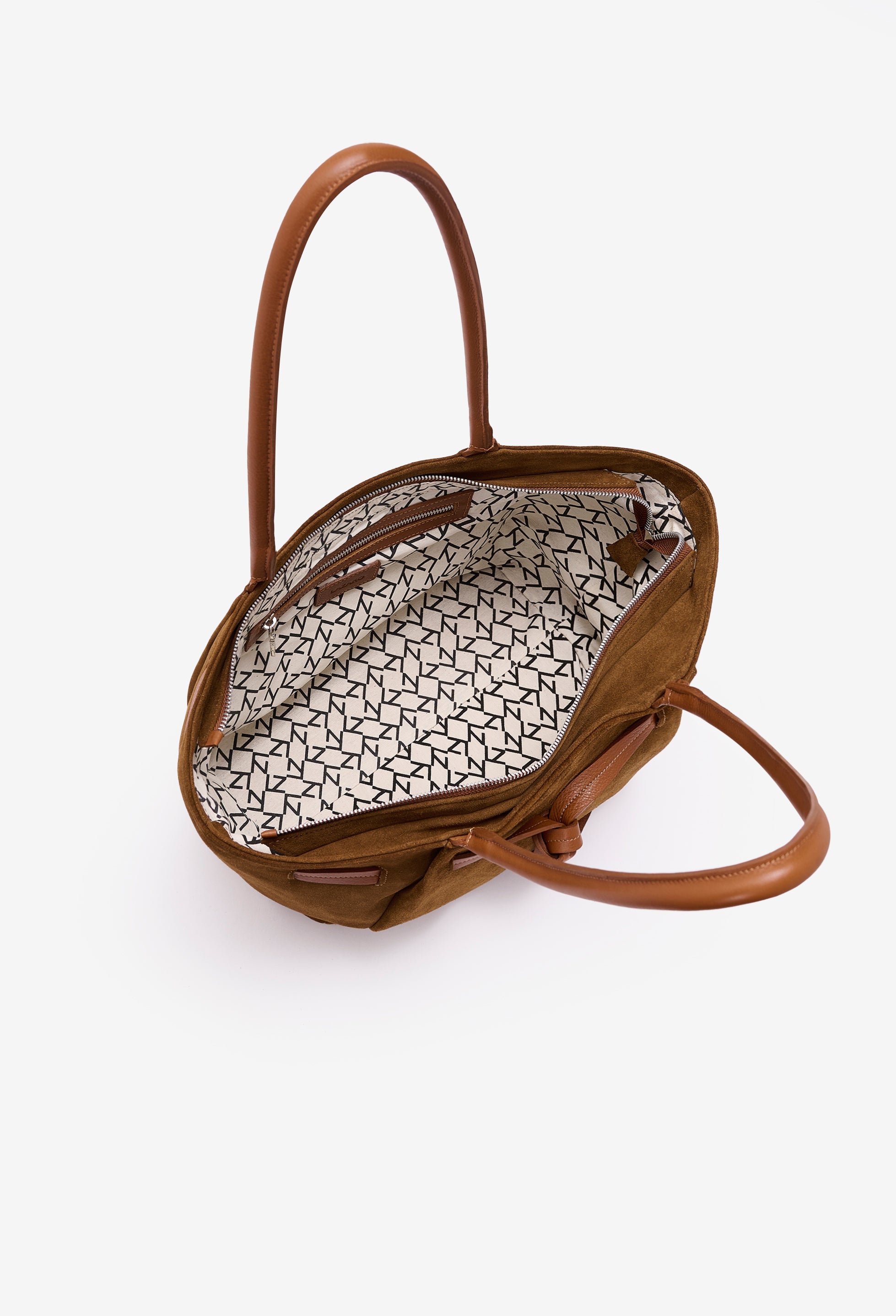 Warmi Large Carryall Leather Bag -  Tan Suede