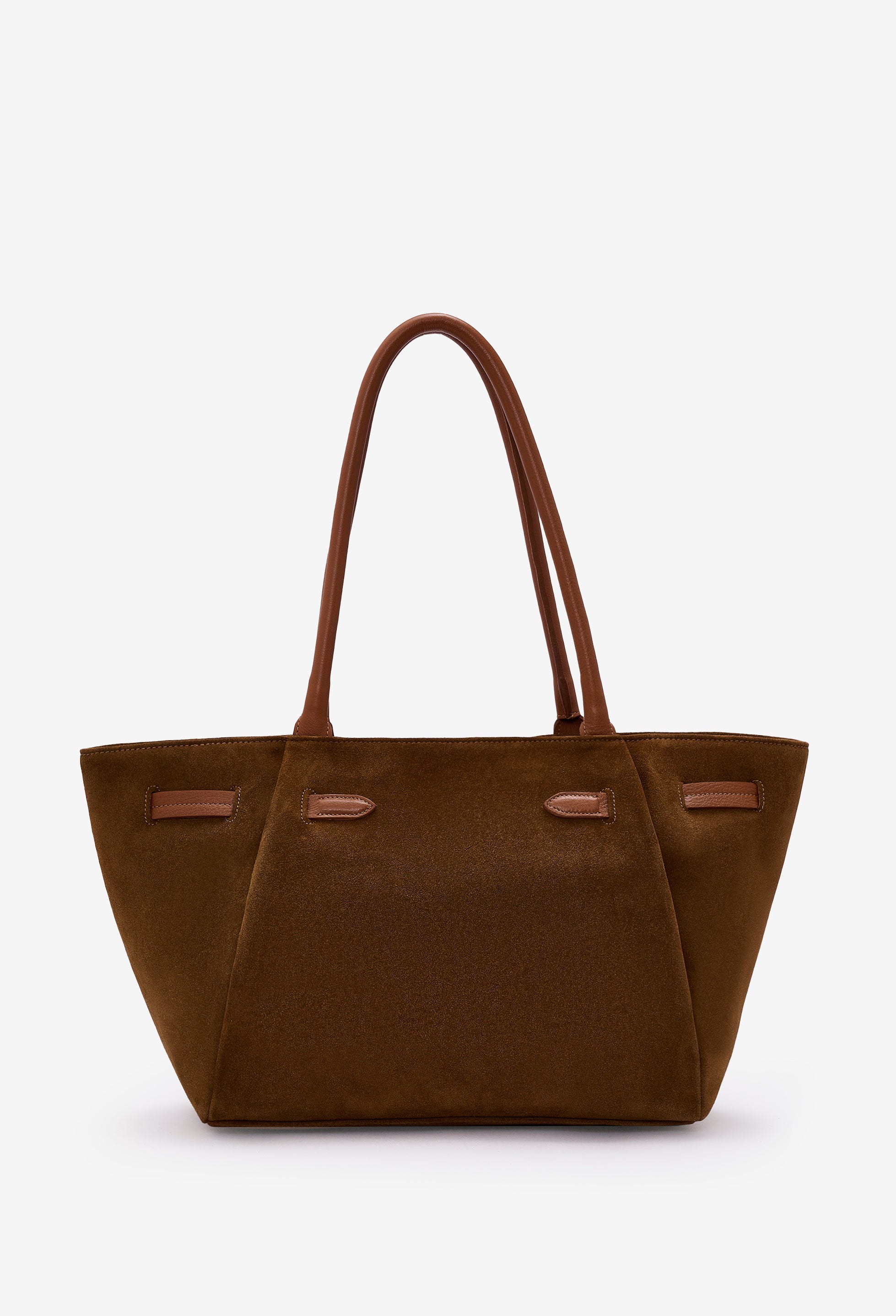 Warmi Large Carryall Leather Bag -  Tan Suede