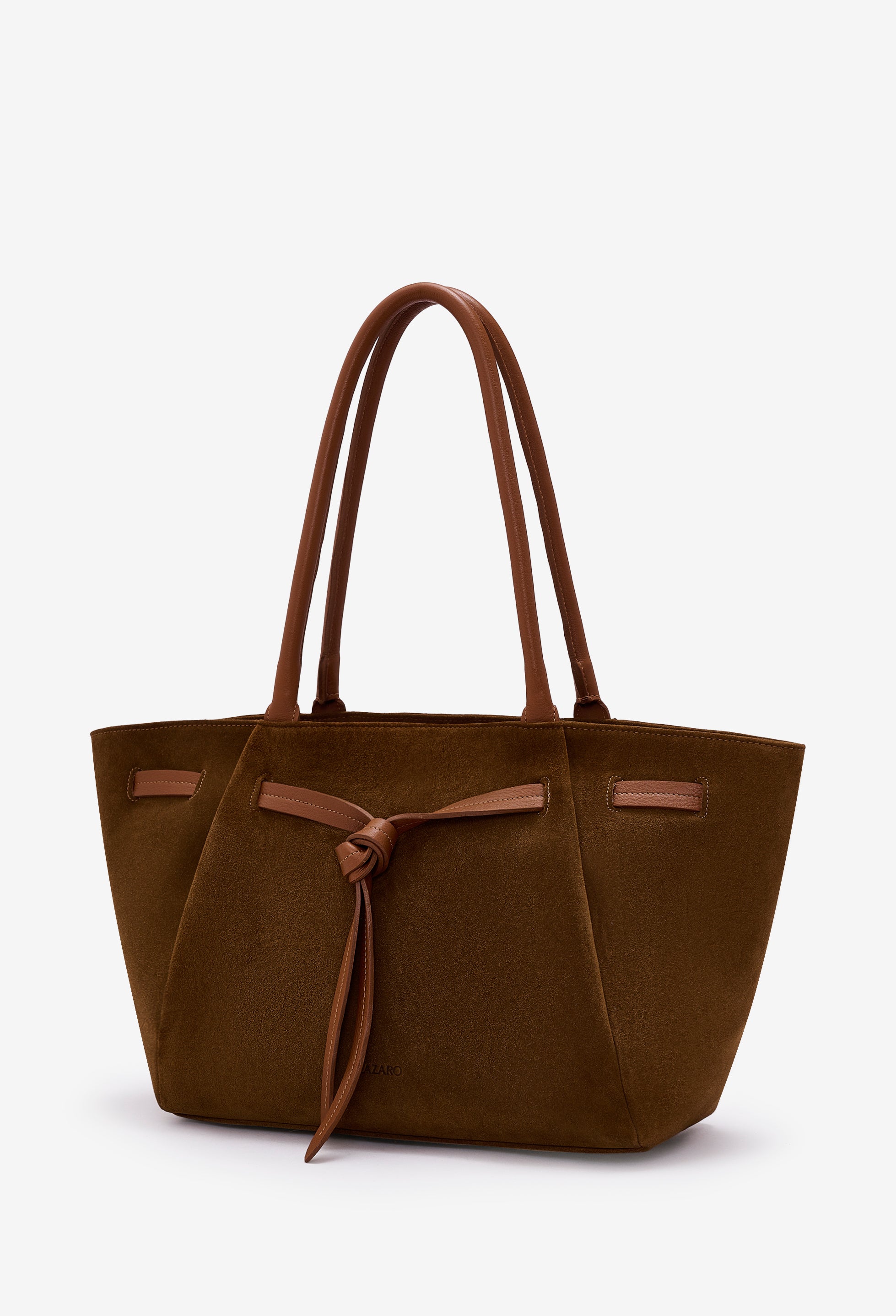 Warmi Large Carryall Leather Bag -  Tan Suede