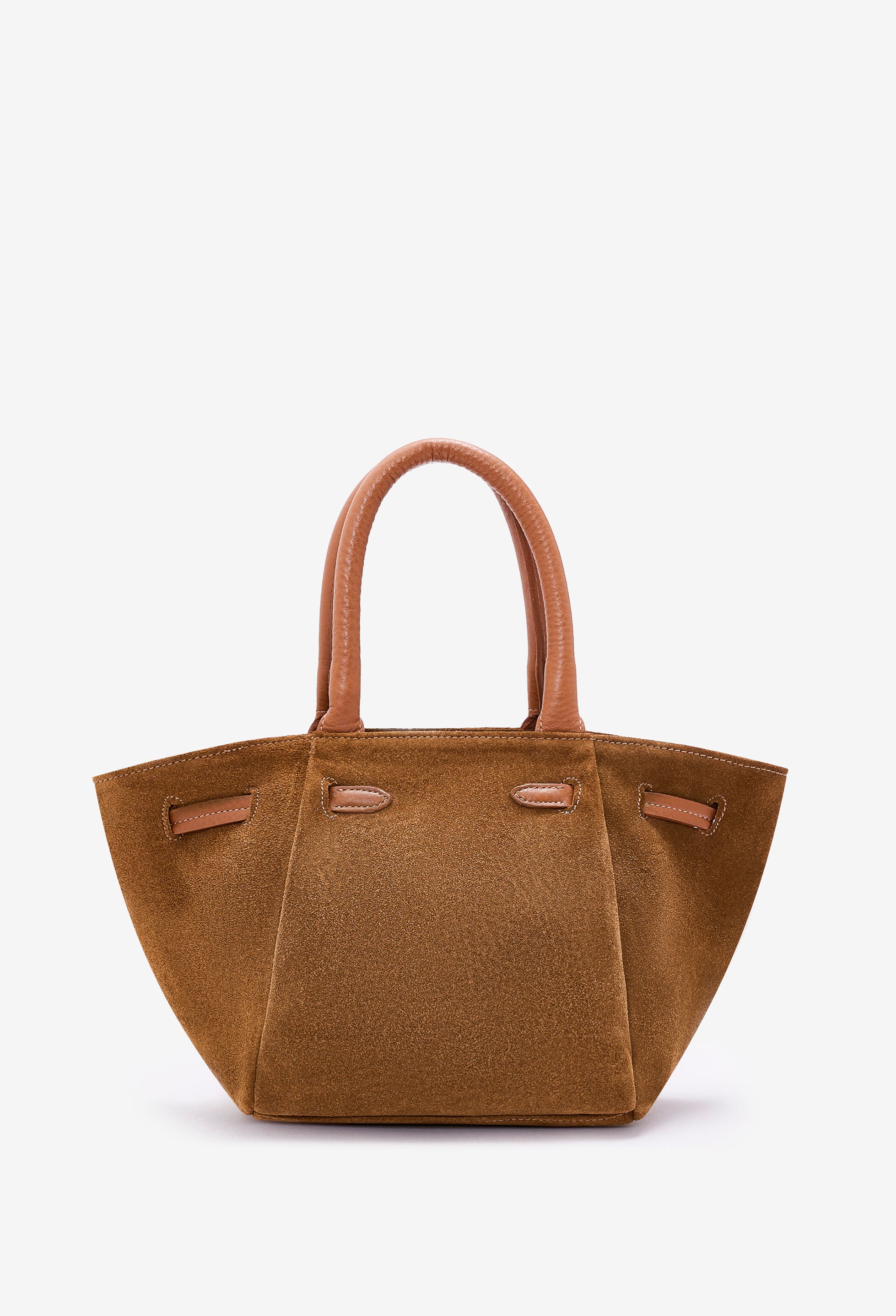 Warmi Carryall Leather Bag - Tan Suede