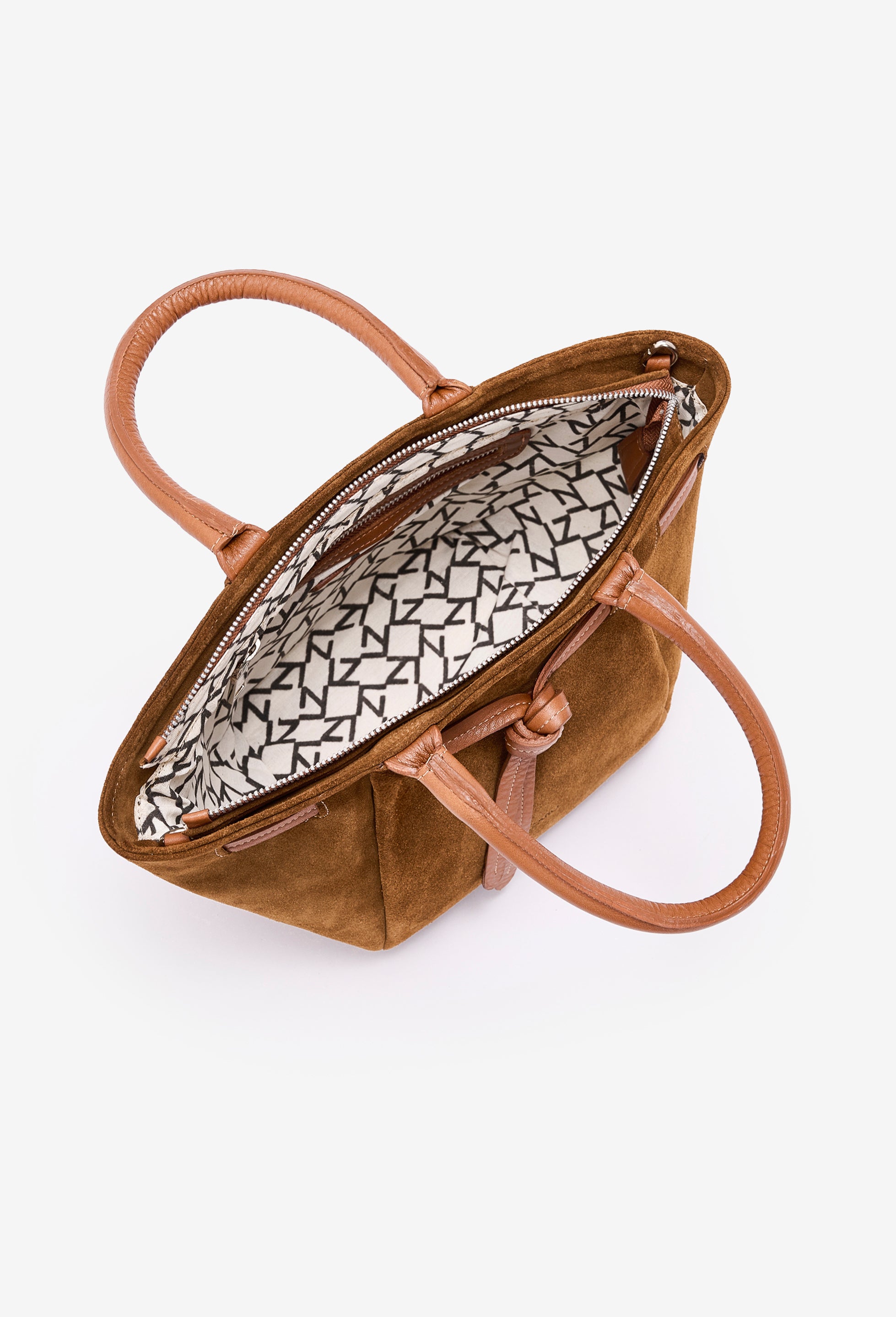 Warmi Carryall Leather Bag - Tan Suede