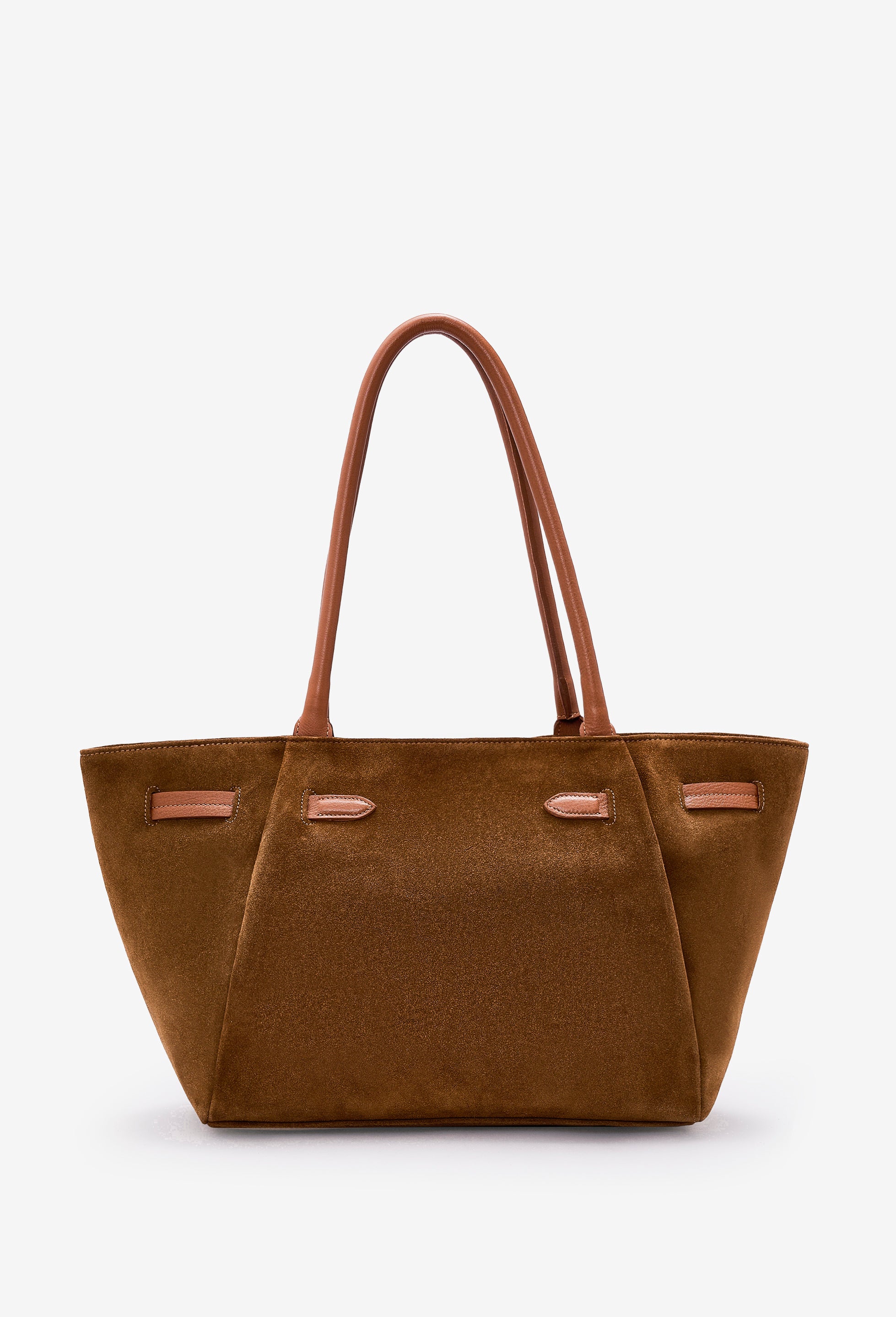 Warmi Large Carryall Leather Bag -  Tan Suede