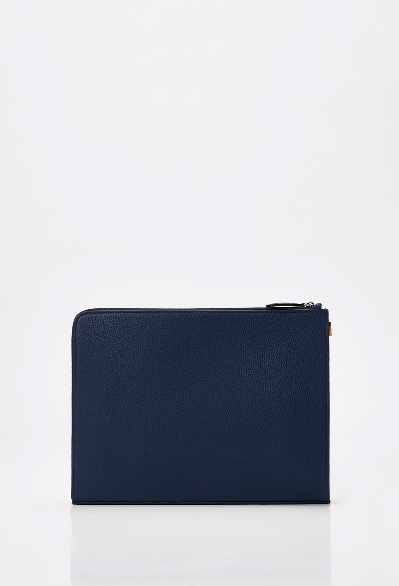 Blue Leather Slim Computer Case