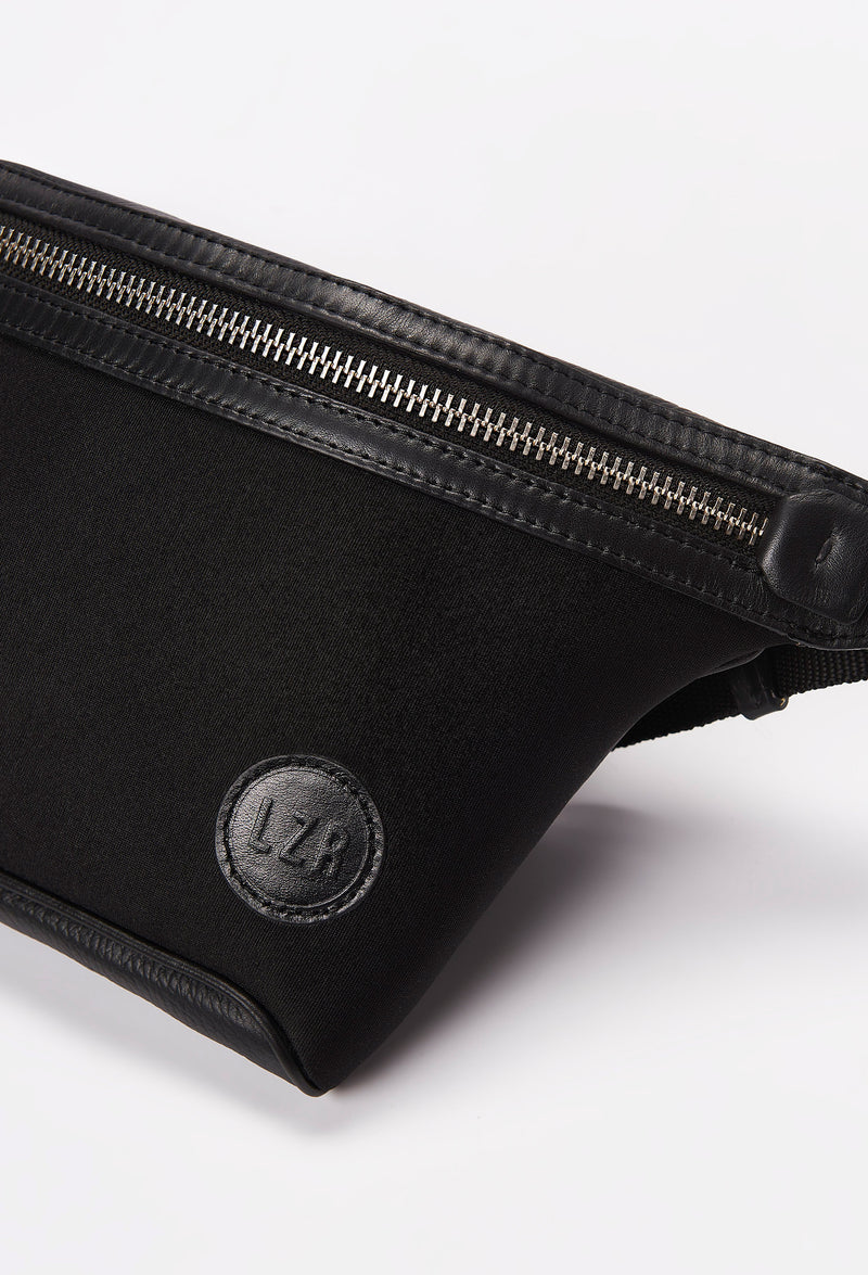 Black Everyday Neoprene & Leather Belt Bag