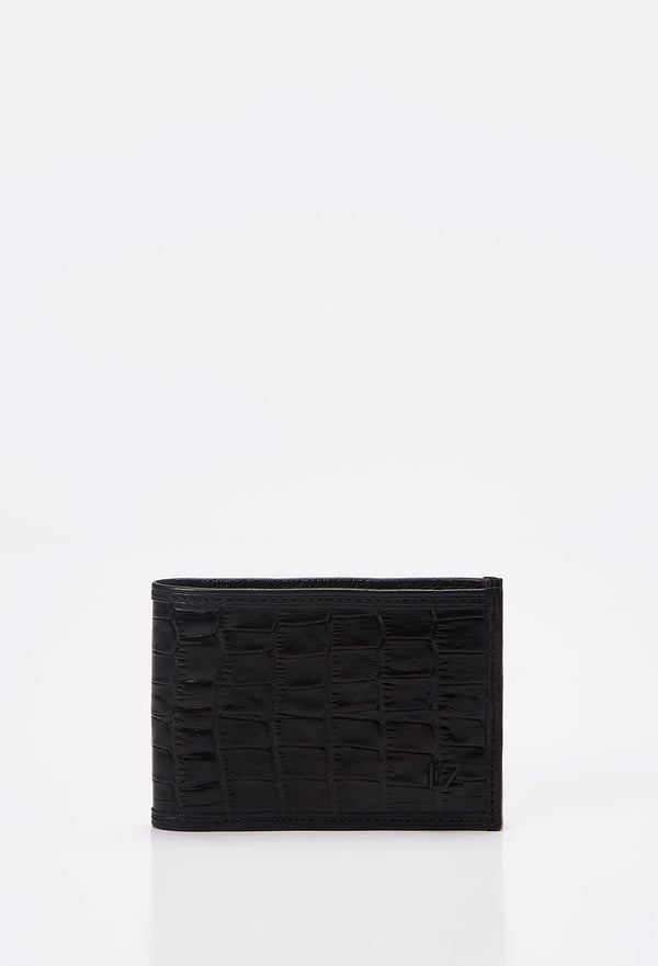 Croco Leather Classic Wallet With Removable Card Holder