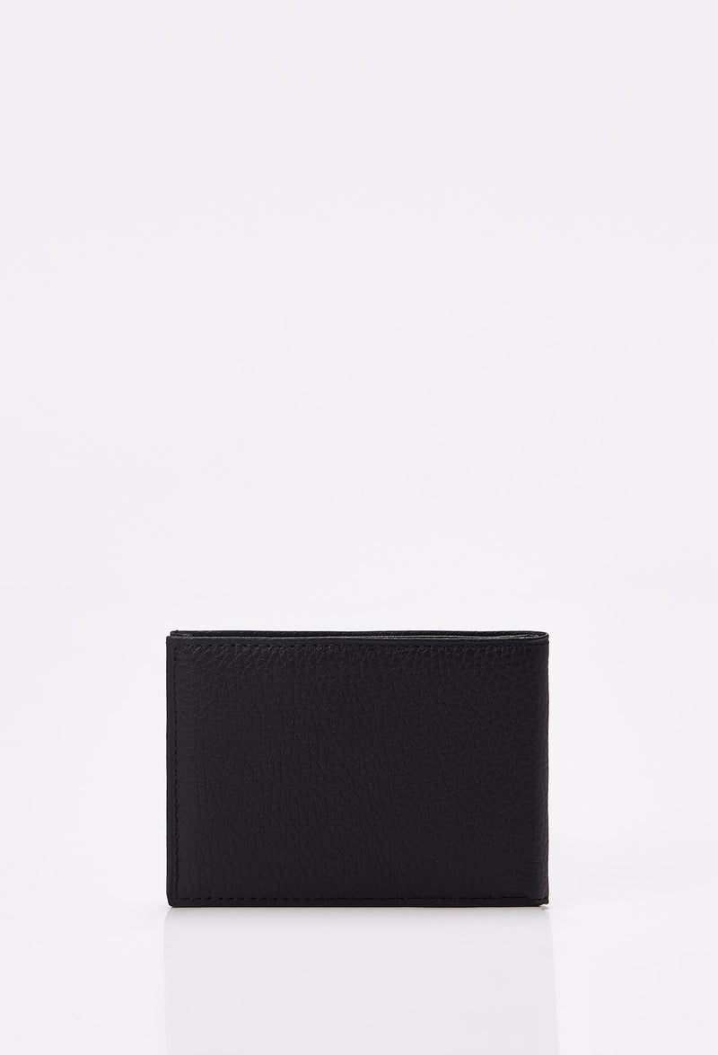 Black Leather 8 Card Bifold Wallet