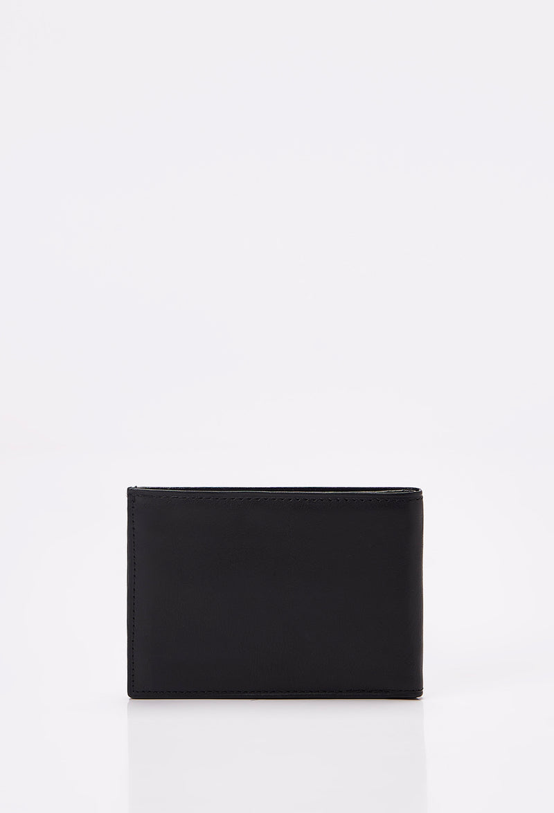 Black Aniline Leather 8 Card Bifold Wallet