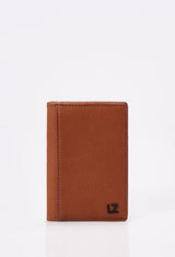 Tan Leather Folding Card Holder