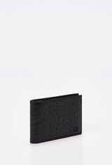Croco Leather 8 Card Bifold Wallet