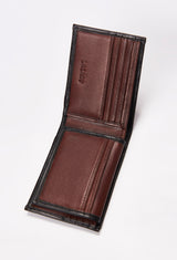 Coffee Leather Classic Wallet With Removable Card Holder