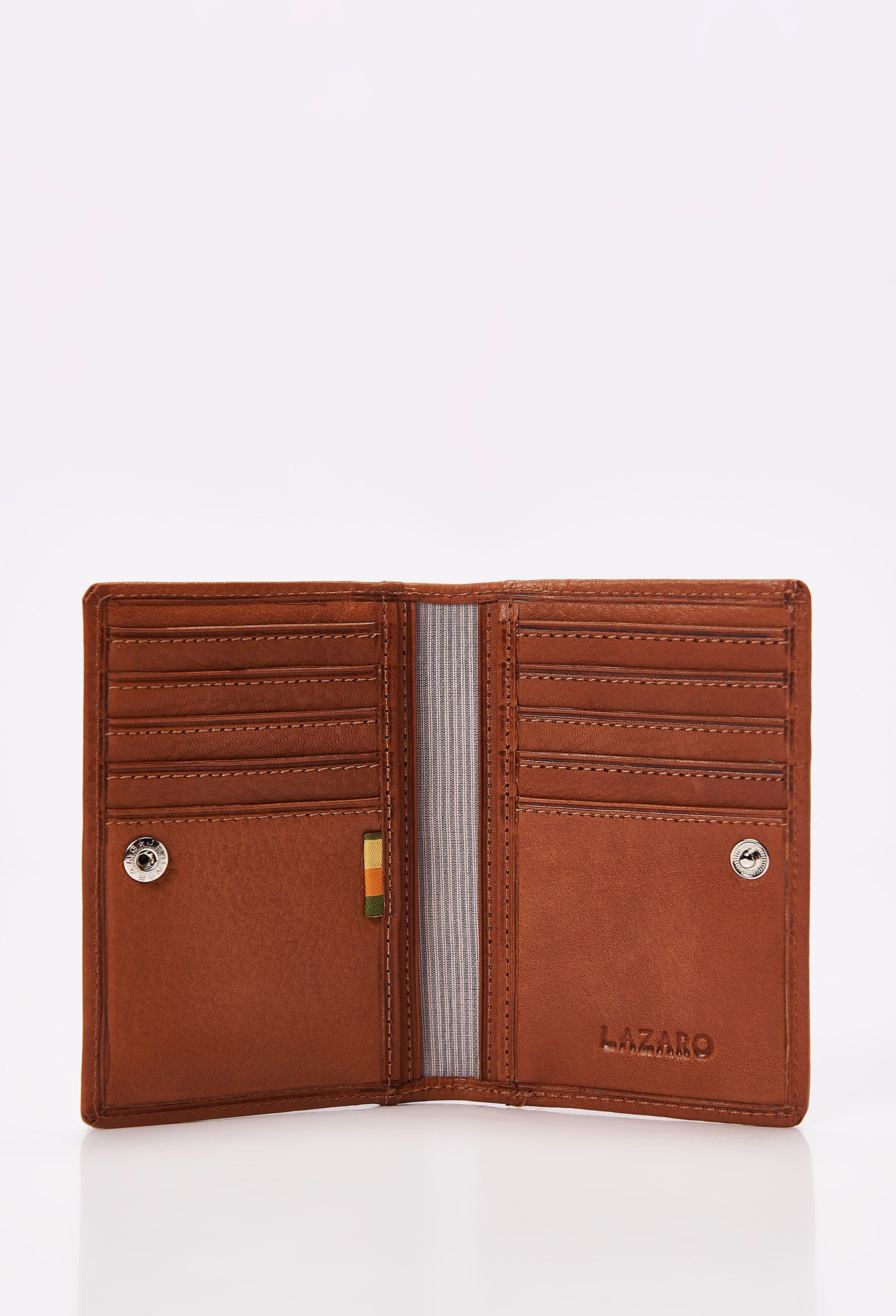 Tan Leather Folding Card Holder