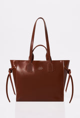 Tan Leather Tote Bag 'Lambro'