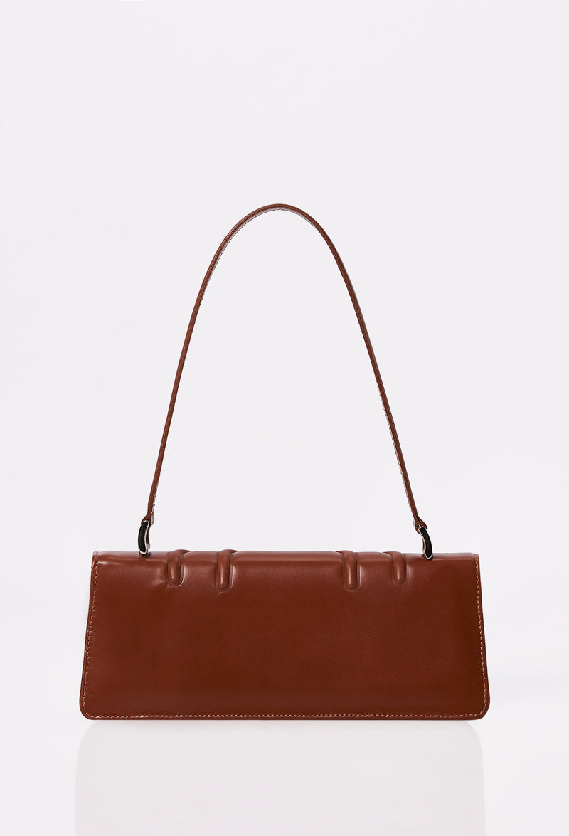 Tan Leather Shoulder Flap Bag 'Hilda'
