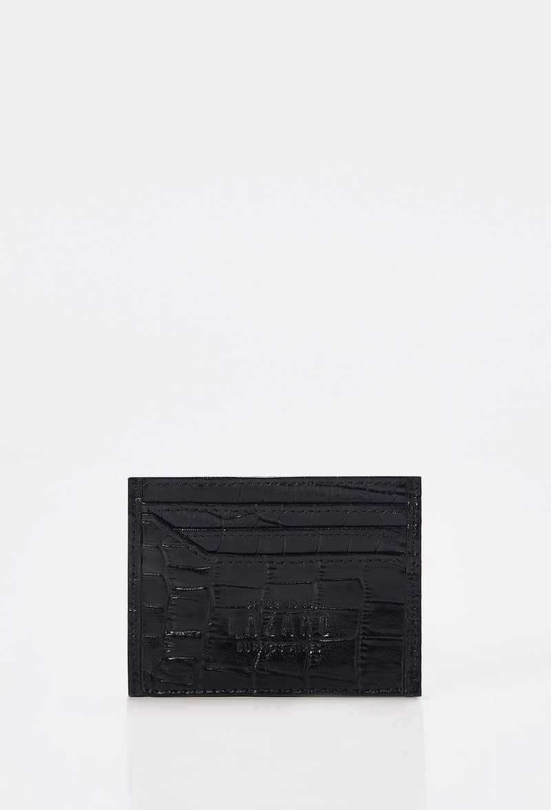 Croco Leather Flat Card Holder