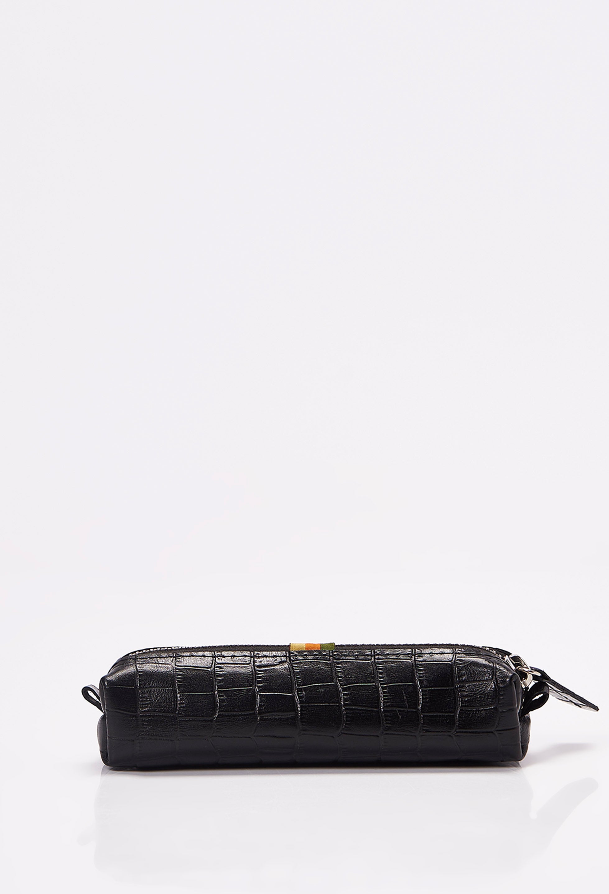 Rear of a Black Croco Leather Pencil Case.